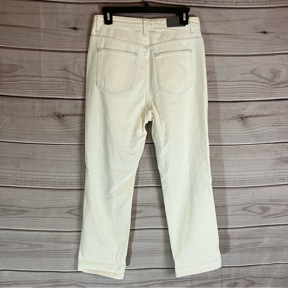 Lf Carmar White High Waisted Hermia Loose Straight Crop Lace Up Front Jeans - Picture 11 of 15